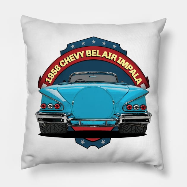 1958 Chey Bel Air Impala Pillow by Wilcox PhotoArt