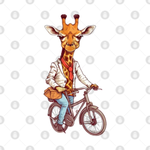 Cute Giraffe Riding A Bicycle by hippohost