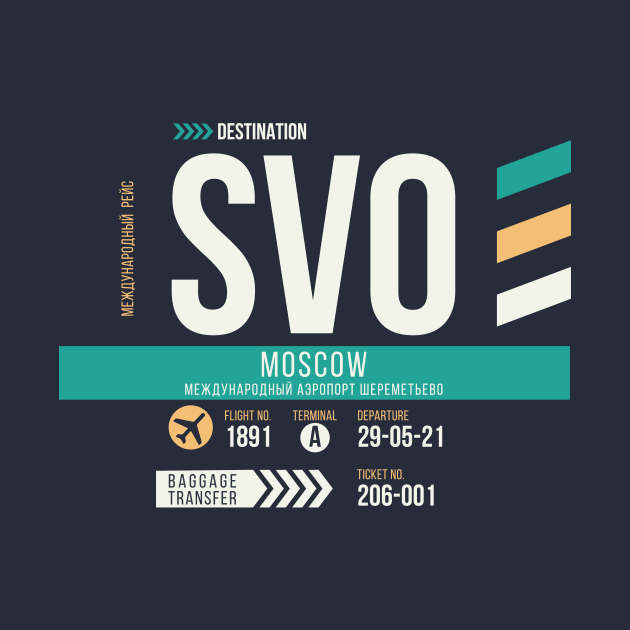 Moscow (SVO) Airport Code Baggage Tag by SLAG_Creative