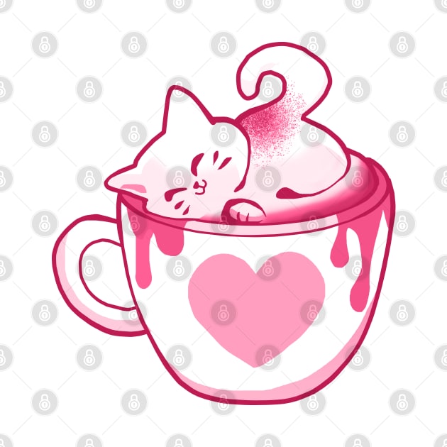 Cute Heart Love Catpuccino by Sunny Saturated