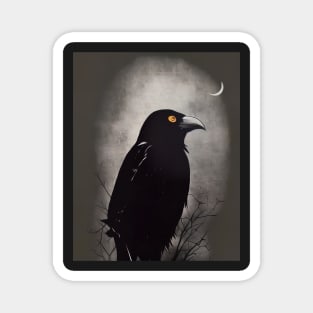 Dark Crow Halloween Magnet