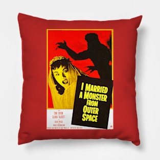 Classic Sci Fi Movie Poster - I Married a Monster from Outer Space Pillow