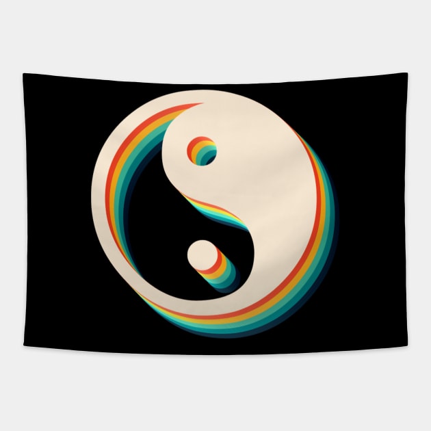 Ying Yang Symbol Retro Tapestry by McNutt