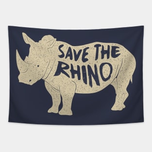 Awesome Vintage Save The Rhino Dark T shirt Tapestry