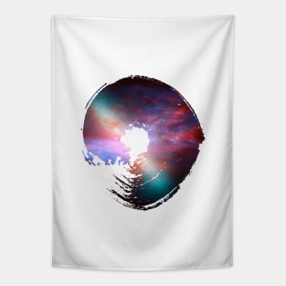 Paint brush stroke enso galaxy whoosh Tapestry