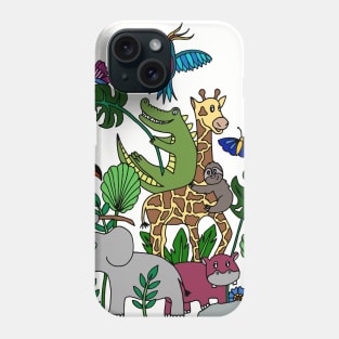 Jungle Animals Pileup Phone Case