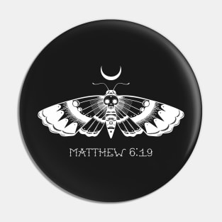 Moth Traditional Tattoo Bible Verse Matthew 6:19 Pin