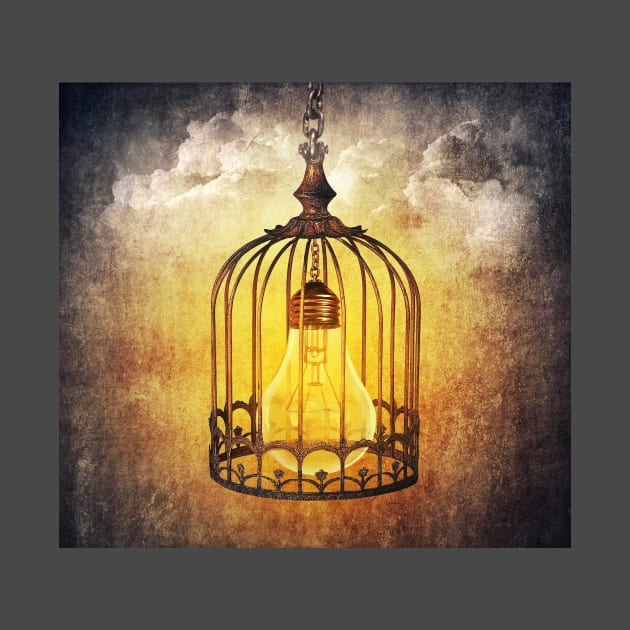 lightbulb in cage by psychoshadow