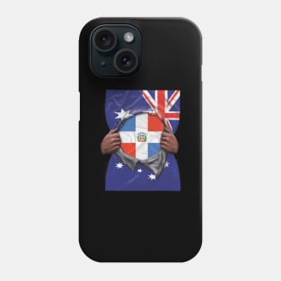 Dominican Republic Flag Australian Flag Ripped Open - Gift for Dominican From Dominican Republic Phone Case