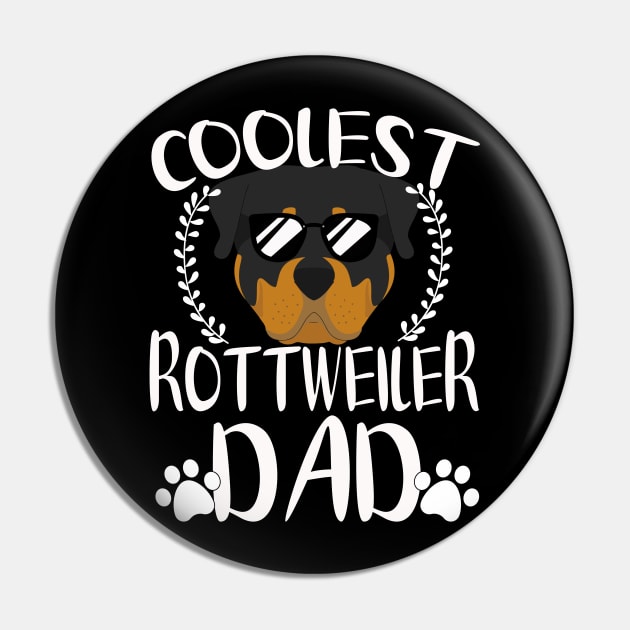 Glasses Coolest Rottweiler Dog Dad Pin by mlleradrian