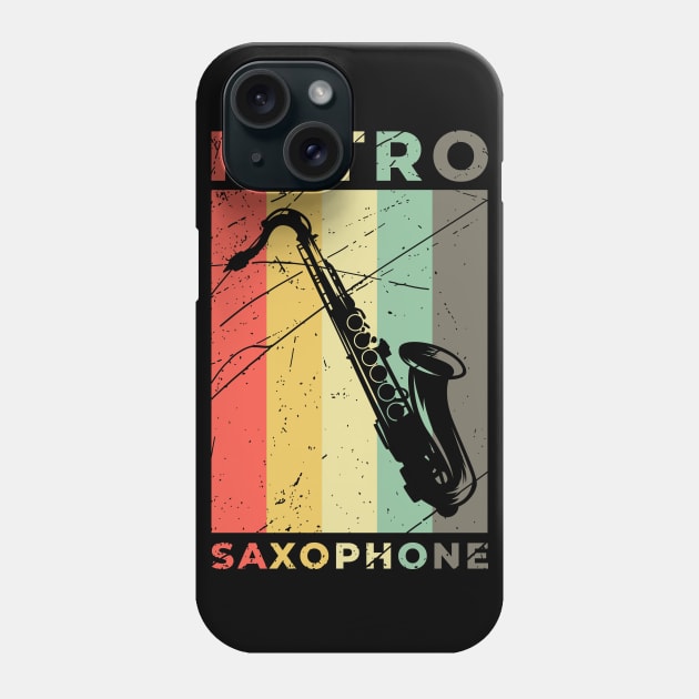 Saxophone Jazz Gift Musical Instrument Vintage Phone Case by AlleyField