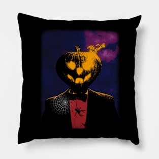 vintage pumpkin man halloween t-shirt Pillow