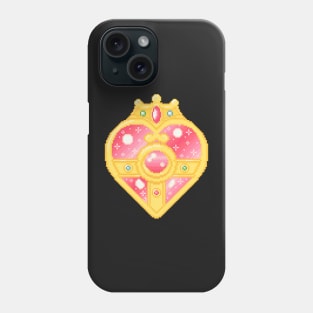 Heart Moon Brooch Pixel Art Phone Case