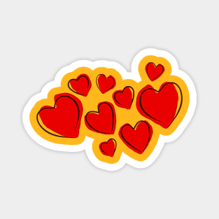 Red Hearts Magnet