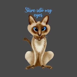 Stare into my eyes - Siamese Cat T-Shirt