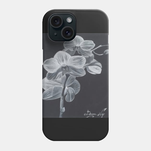 Lily flower charcoal drawing Phone Case by nghoangquang