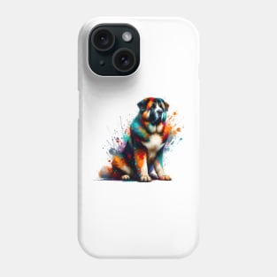 Abstract Colorful Splash Central Asian Shepherd Dog Art Phone Case