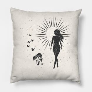 Sun Mushroom Goddess Pillow