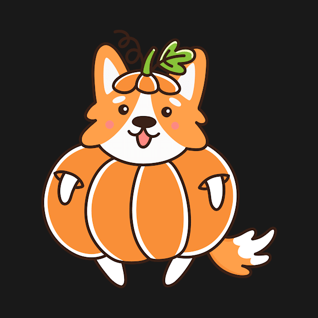 Cute corgi dog - pumpkin by Viaire