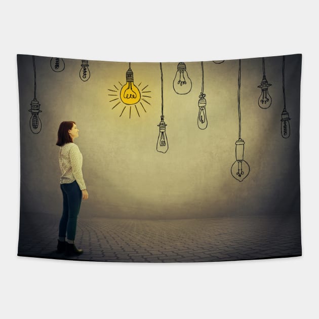suspended light bulbs Tapestry by 1STunningArt
