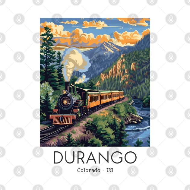 A Vintage Travel Illustration of the Durango and Silverton Narrow Gauge Railroad - Colorado - US by goodoldvintage