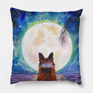 Corgi - full moon meditation Pillow
