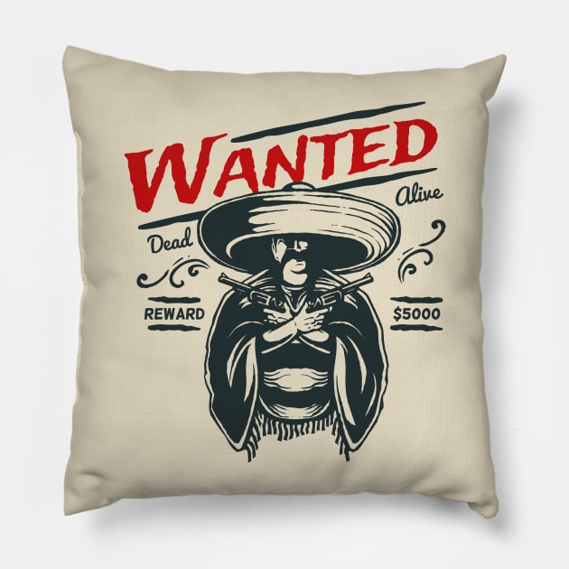 Wanted Dead or Alive Pillow by RadCoolguy