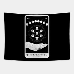 Magician Tarot Card Moon Phase Pentagram Tapestry