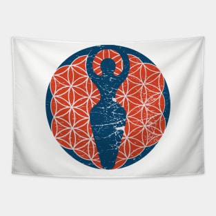 Moon Goddess Flower of Life Sacred Geometry Tapestry