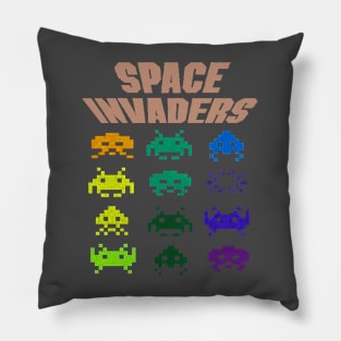 Space Invaders Retro Gaming Vintage Pillow
