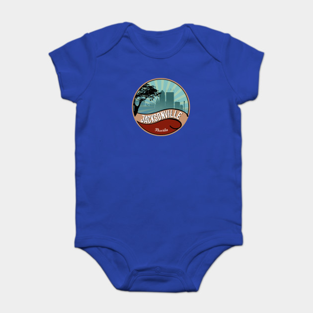Jacksonville City Skyline Design Florida Retro Vintage 80s Jacksonville Fl Onesie Teepublic