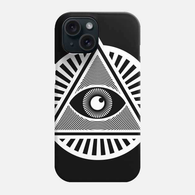 All-Seeing Illuminati Eye Symbol - White Version Phone Case by DankFutura