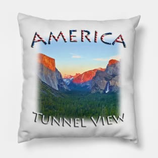 America - Yosemite Tunnel View Pillow