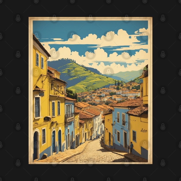 Ouro Preto Brazil Vintage Tourism Travel Poster by TravelersGems