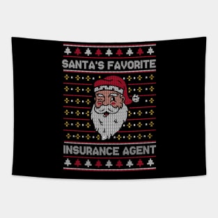 Santa's Favorite Insurance Agent // Funny Ugly Christmas Sweater // Insurance Sales Holiday Xmas Tapestry