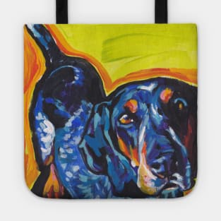 Bluetick COONHOUND Dog Bright colorful pop dog art Tote