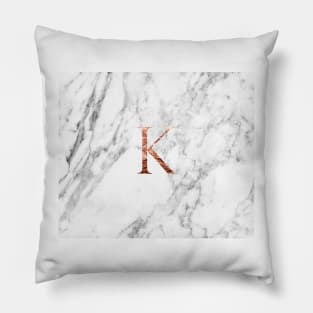 Monogram rose marble K Pillow