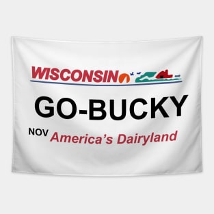 wisconsin license plate Tapestry