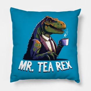 Tyrannosaurus Rex Tea-Rex Pun Funny Cartoon Style Pillow