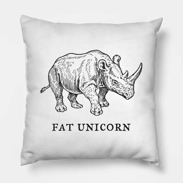 Rhino Fat Unicorn Pillow by karutees