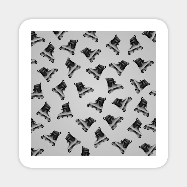 Aggressive Skates Pattern Grey Magnet by HenrisKas