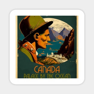 Canada Palace Vintage Travel Art Poster Magnet