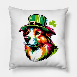 Danish-Swedish Farmdog Enjoys Saint Patrick's Day Pillow