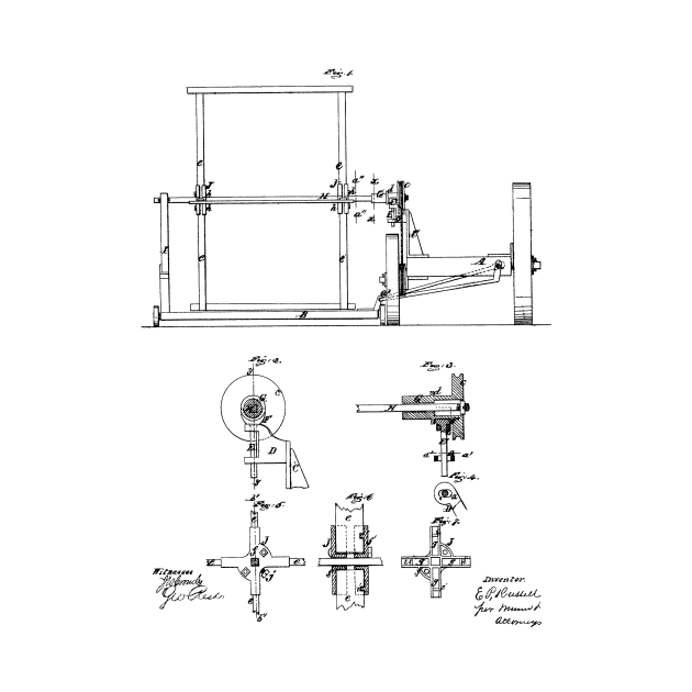 Mower Vintage Patent Hand Drawing by TheYoungDesigns