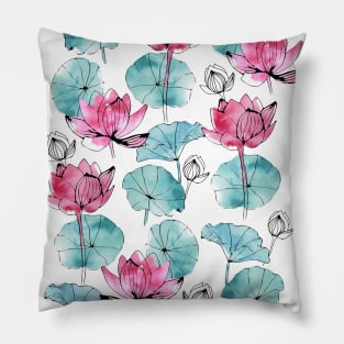 Waterlily buds Pillow