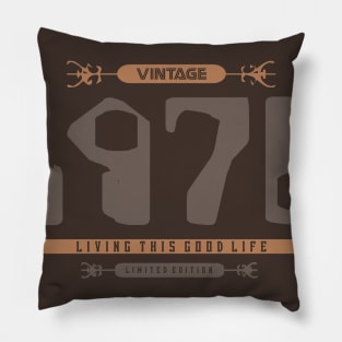 44th Birthday T-Shirt - Vintage 1976 Pillow