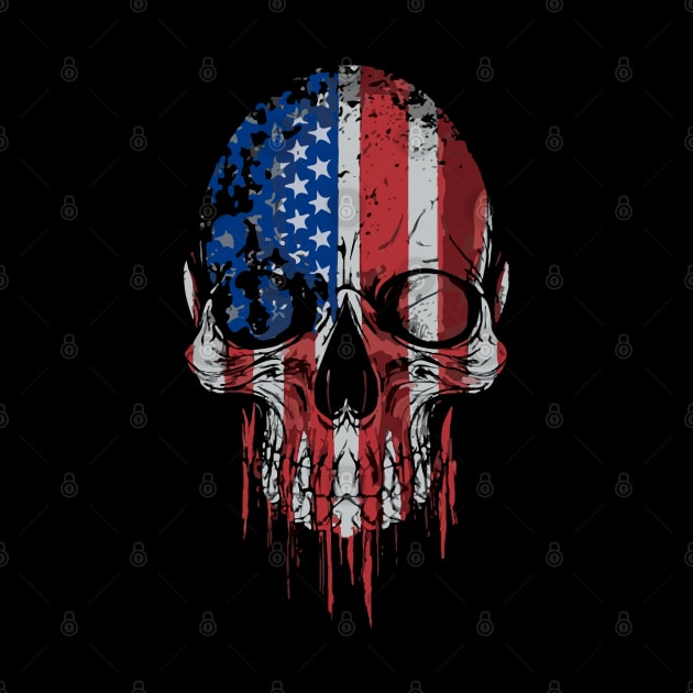 Skull American Flag by Tezatoons