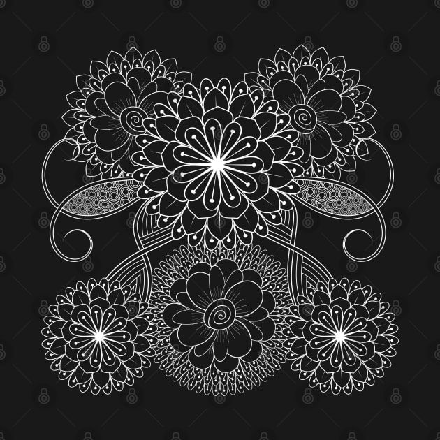 Minimalist Flowers-Mandala Flower by DeDoodle