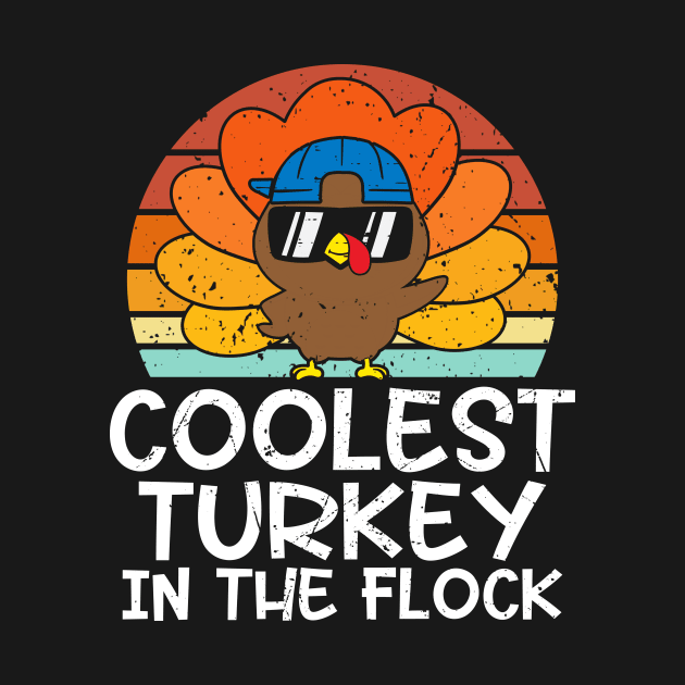 Coolest Turkey in the Flock Thanksgiving Boys Girls Teens by MetalHoneyDesigns