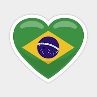 Brazil Flag Heart Magnet